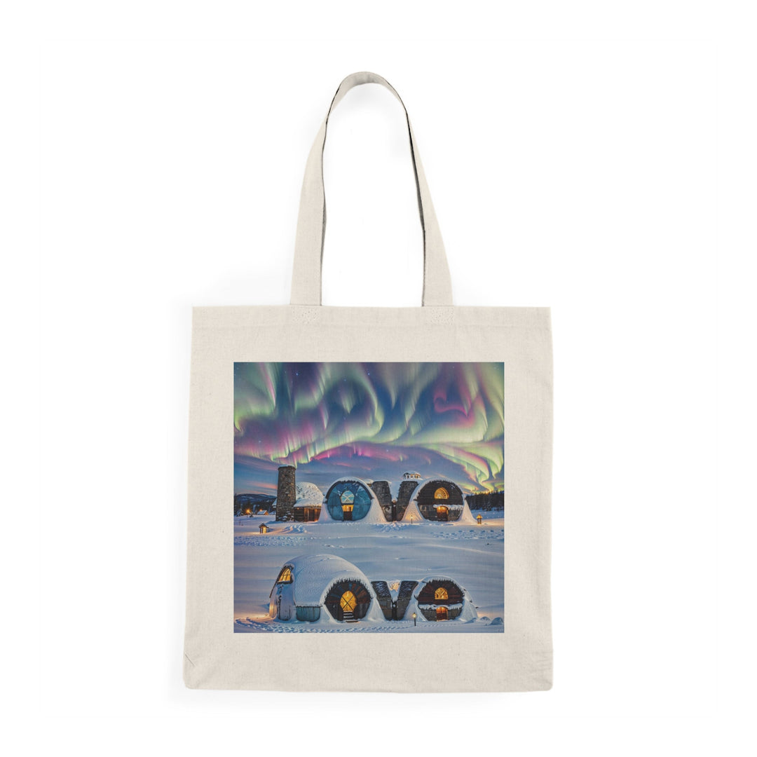 Auroral Arctic Abodes - Natural Tote Bag - Bags - g(0D·IO) - 15" x 16" - Natural -