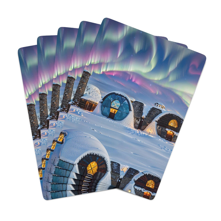 Auroral Arctic Abodes - Poker Cards - Paper products - g(0D·IO) - 2.47" x 3.47" - White - Semi Glossy