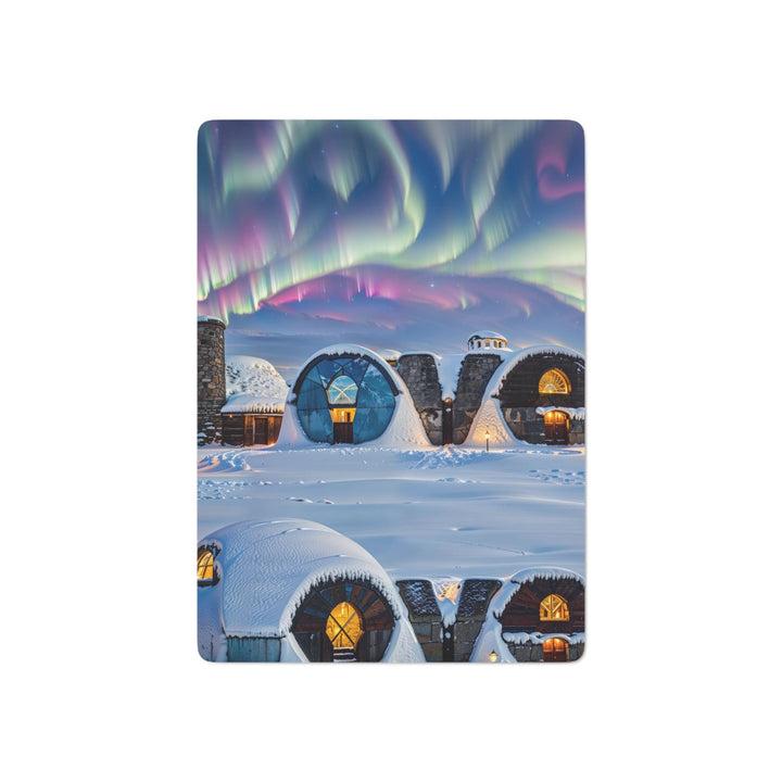 Auroral Arctic Abodes - Poker Cards - Paper products - g(0D·IO) - 2.47" x 3.47" - White - Semi Glossy