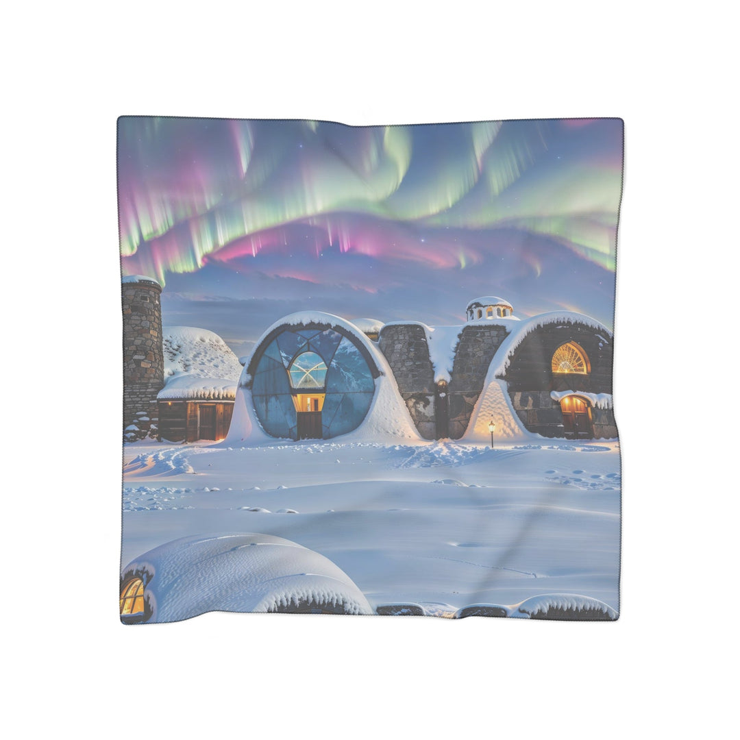 Auroral Arctic Abodes - Poly Scarf - Accessories - g(0D·IO) - Poly voile - 25" × 25" -