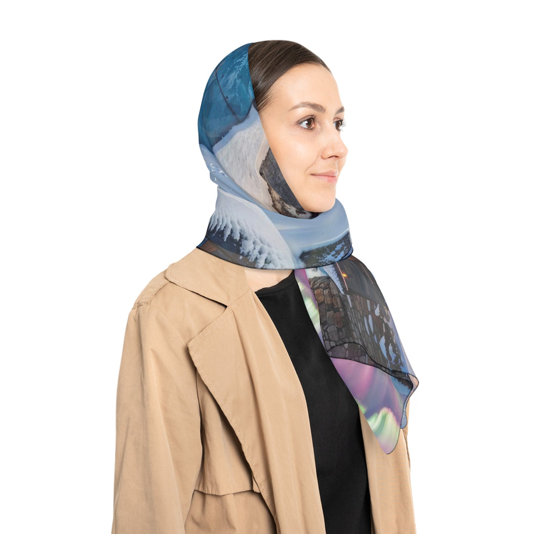 Auroral Arctic Abodes - Poly Scarf - Accessories - g(0D·IO) - Poly chiffon - 50" × 50" -