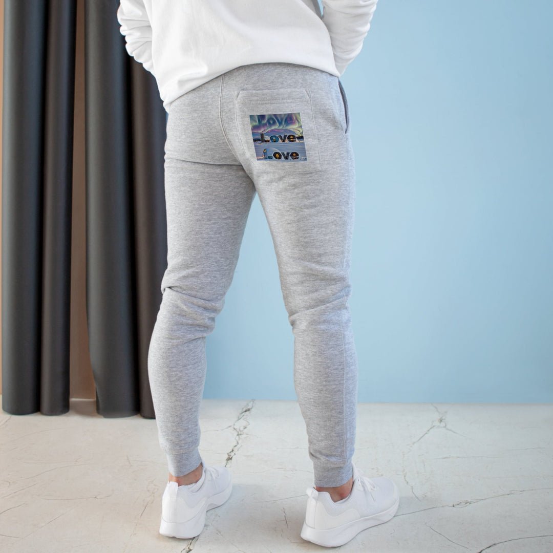 Auroral Arctic Abodes - Premium Fleece Joggers - Trousers - g(0D·IO) - Heather Grey - M -