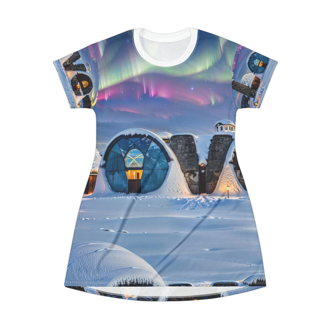 Auroral Arctic Abodes - T-Shirt Dress - All Over Prints - g(0D·IO) - XS - -