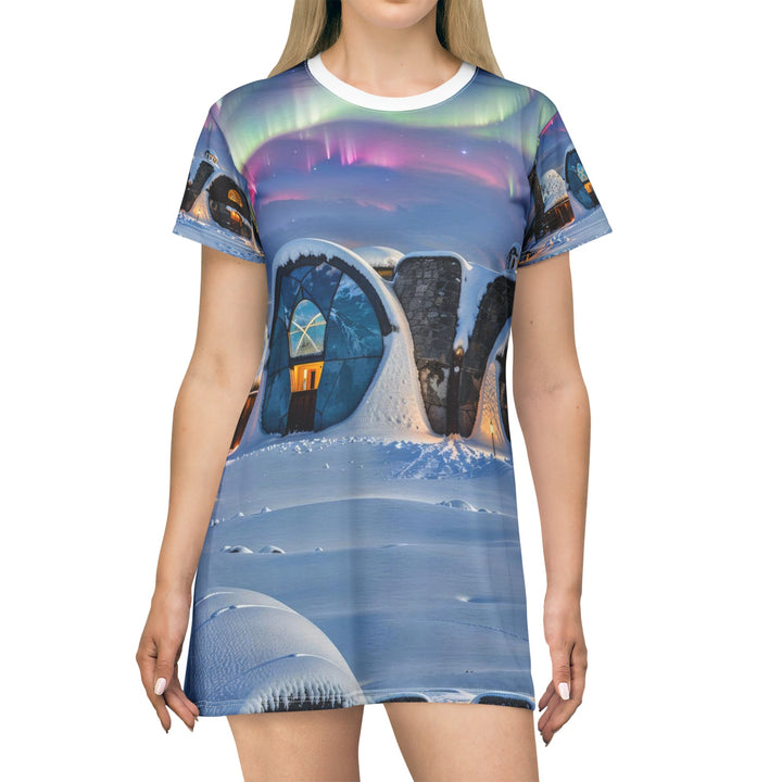 Auroral Arctic Abodes - T-Shirt Dress - All Over Prints - g(0D·IO) - XS - -