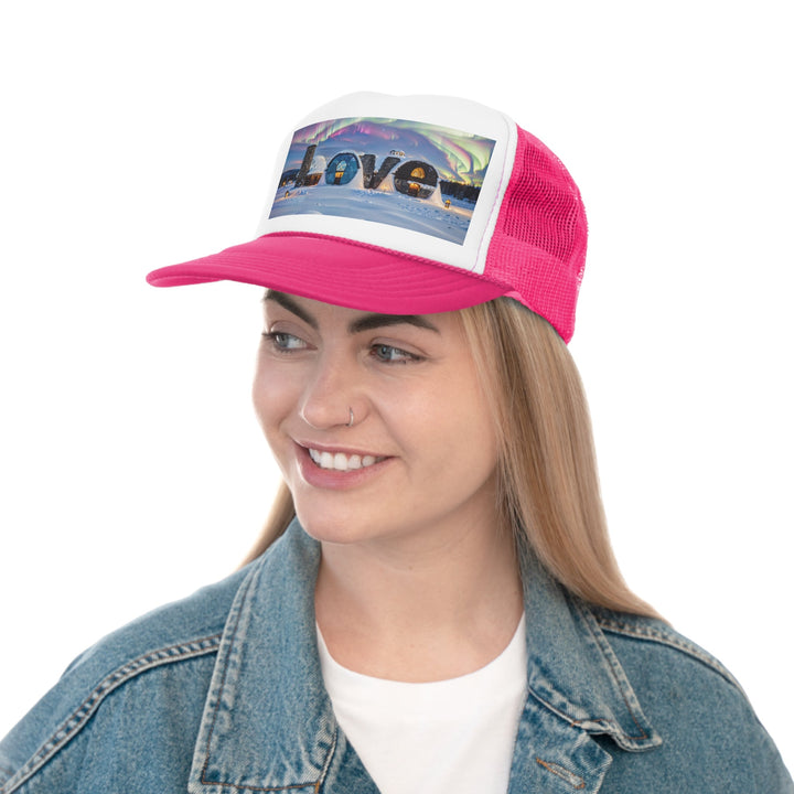 Auroral Arctic Abodes - Trucker Hat - Hats - g(0D·IO) - Pink - One size -