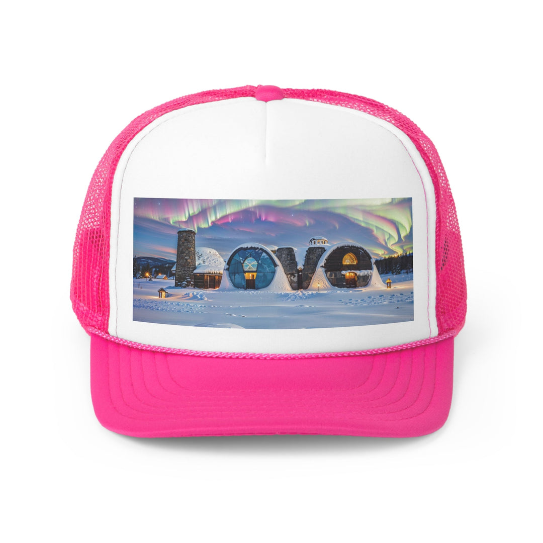 Auroral Arctic Abodes - Trucker Hat - Hats - g(0D·IO) - Pink - One size -