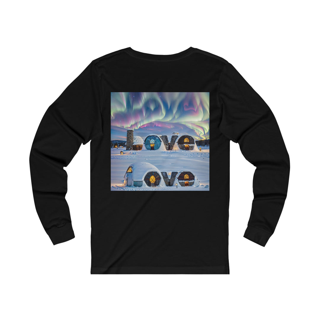 Auroral Arctic Abodes - Unisex Jersey Long Sleeve Tee - Long-sleeve - g(0D·IO) - S - Heather Forest -