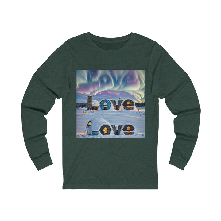 Auroral Arctic Abodes - Unisex Jersey Long Sleeve Tee - Long-sleeve - g(0D·IO) - S - Heather Forest -