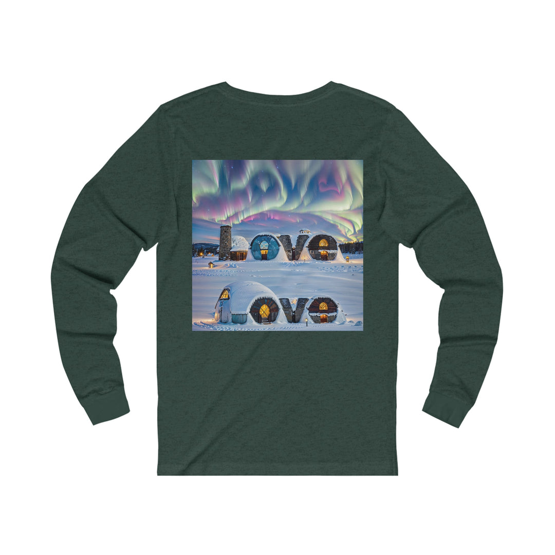 Auroral Arctic Abodes - Unisex Jersey Long Sleeve Tee - Long-sleeve - g(0D·IO) - S - Heather Forest -