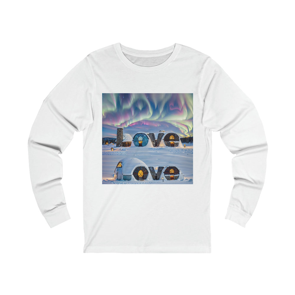 Auroral Arctic Abodes - Unisex Jersey Long Sleeve Tee - Long-sleeve - g(0D·IO) - S - White -