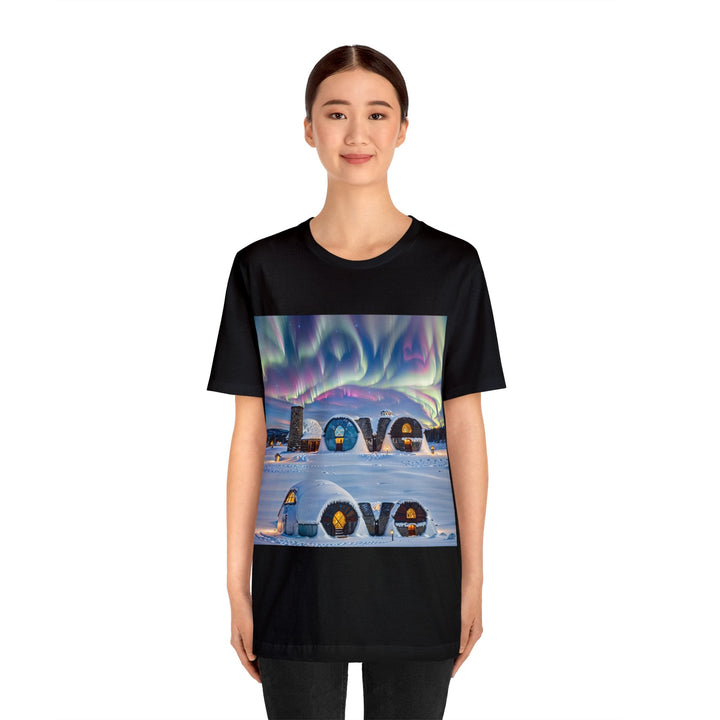 Auroral Arctic Abodes - Unisex Jersey Short Sleeve Tee - T-Shirt - g(0D·IO) - Black - S -