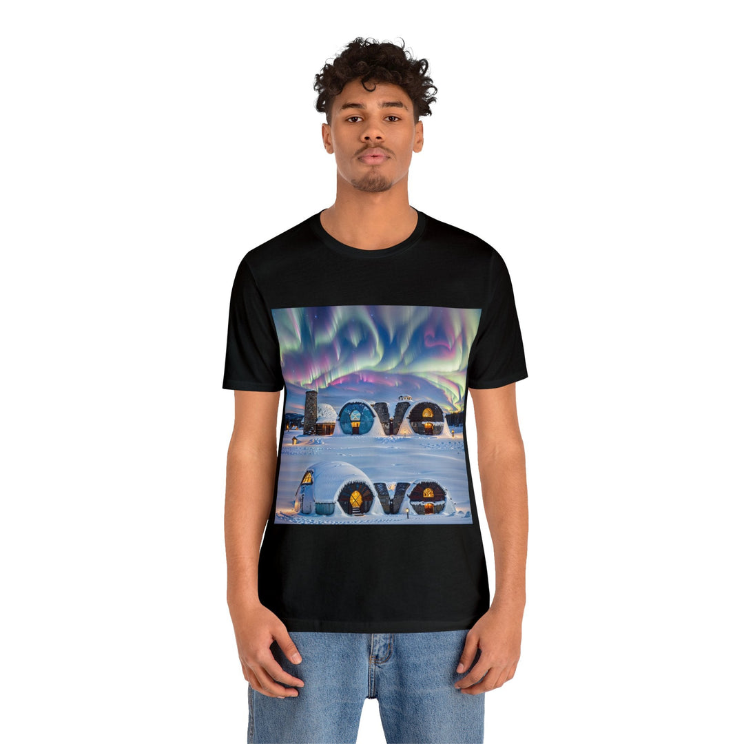 Auroral Arctic Abodes - Unisex Jersey Short Sleeve Tee - T-Shirt - g(0D·IO) - Black - S -