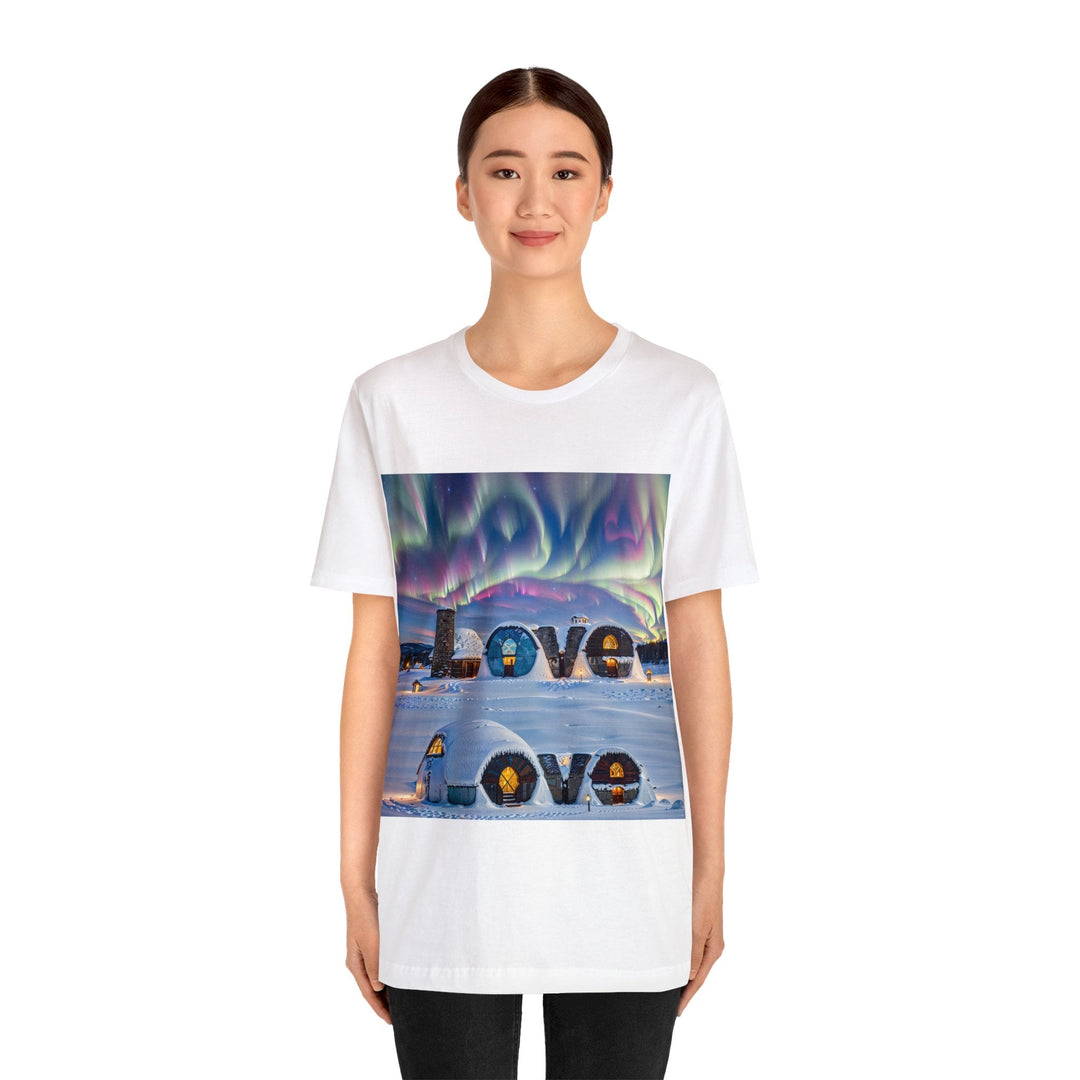 Auroral Arctic Abodes - Unisex Jersey Short Sleeve Tee - T-Shirt - g(0D·IO) - Black - S -