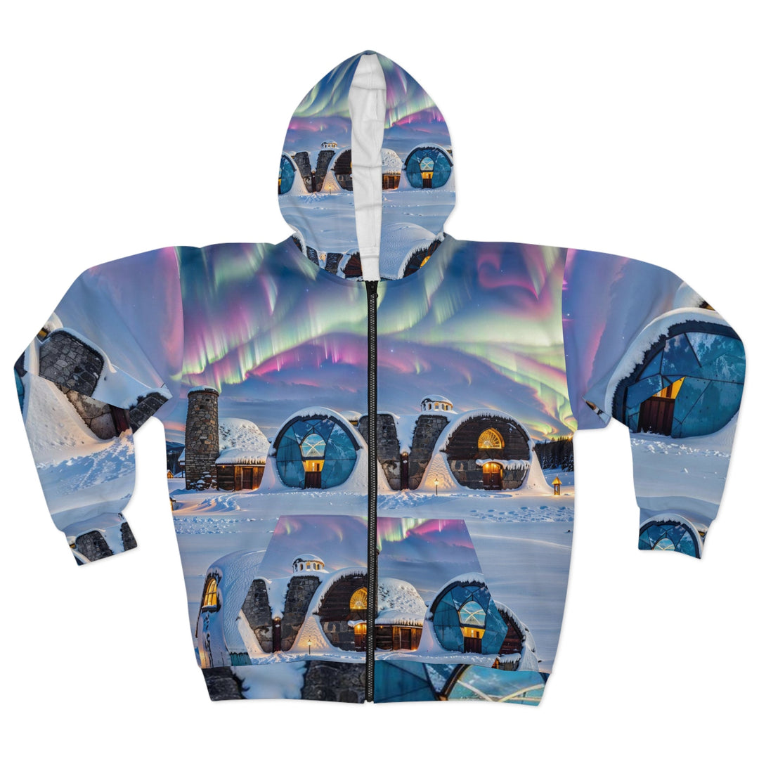 Auroral Arctic Abodes - Unisex Zip Hoodie - All Over Prints - g(0D·IO) - XS - -