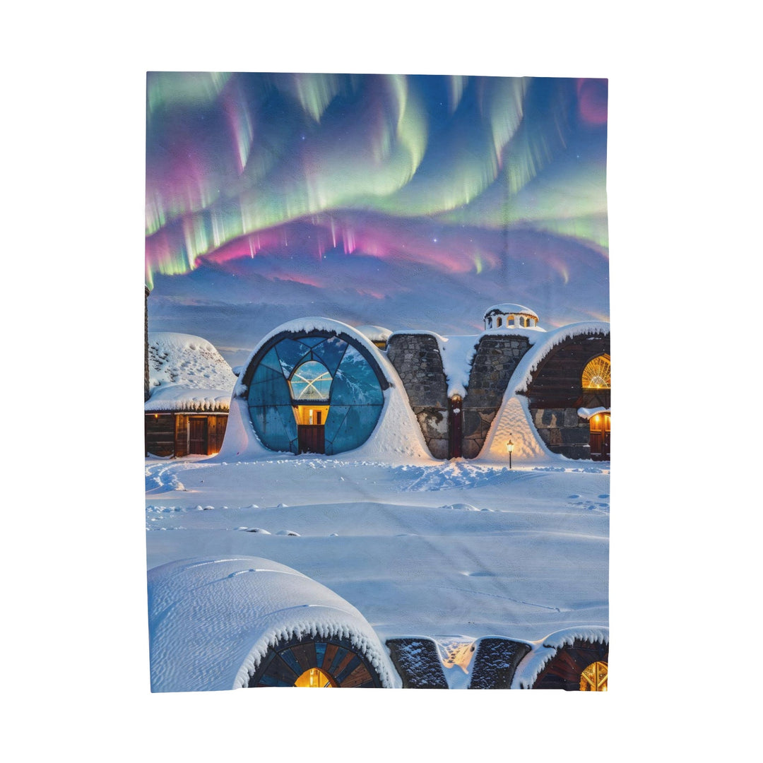 Auroral Arctic Abodes - Velveteen Plush Blanket - All Over Prints - g(0D·IO) - 60" × 80" - -