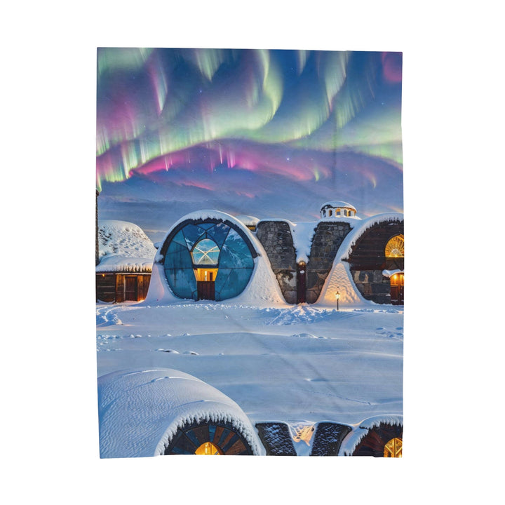 Auroral Arctic Abodes - Velveteen Plush Blanket - All Over Prints - g(0D·IO) - 60" × 80" - -