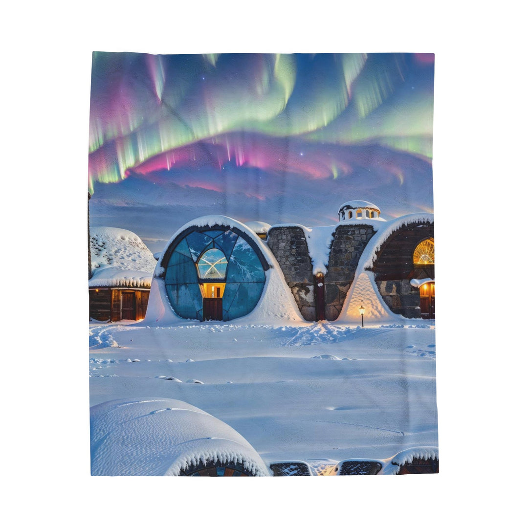 Auroral Arctic Abodes - Velveteen Plush Blanket - All Over Prints - g(0D·IO) - 50" × 60" - -