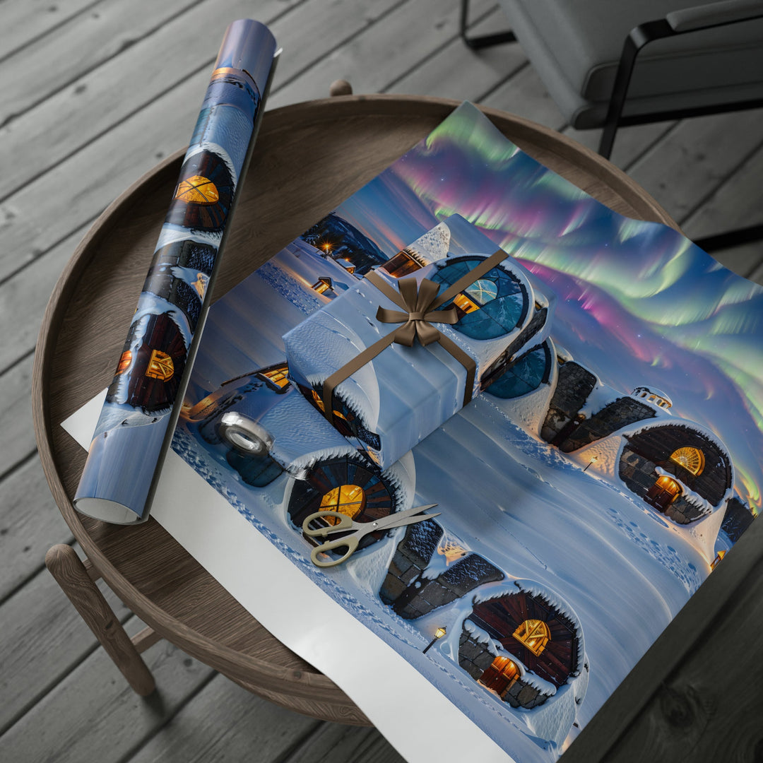 Auroral Arctic Abodes - Wrapping Paper - Home Decor - g(0D·IO) - 30" x 180" - Matte -