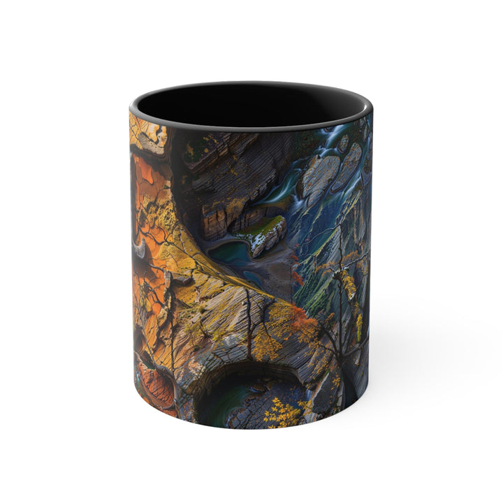 Autumn Geometric Contrast - Accent Coffee Mug - Mug - g(0D·IO) - Black - 11oz -