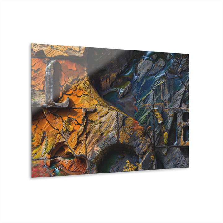Autumn Geometric Contrast - Acrylic Prints (French Cleat Hanging) - Home Decor - g(0D·IO) - 36" x 24" (Horizontal) - 0.25'' -
