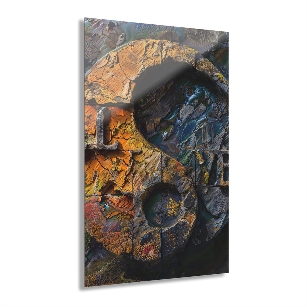 Autumn Geometric Contrast - Acrylic Prints (French Cleat Hanging) - Home Decor - g(0D·IO) - 24" x 36" (Vertical) - 0.25'' -