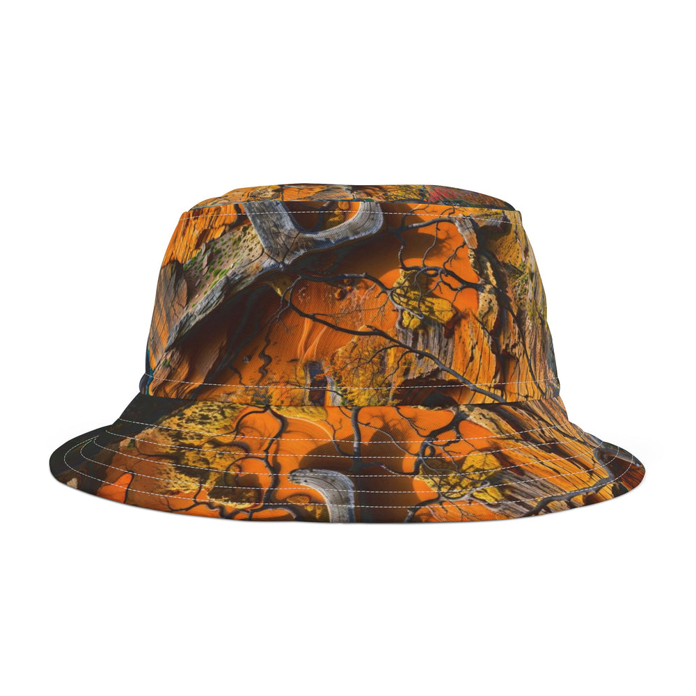 Autumn Geometric Contrast - Bucket Hat - Hats - g(0D·IO) - Large - White stitching -