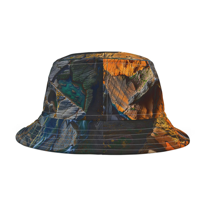 Autumn Geometric Contrast - Bucket Hat - Hats - g(0D·IO) - Large - White stitching -