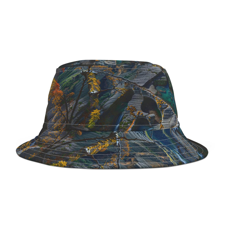 Autumn Geometric Contrast - Bucket Hat - Hats - g(0D·IO) - Large - White stitching -
