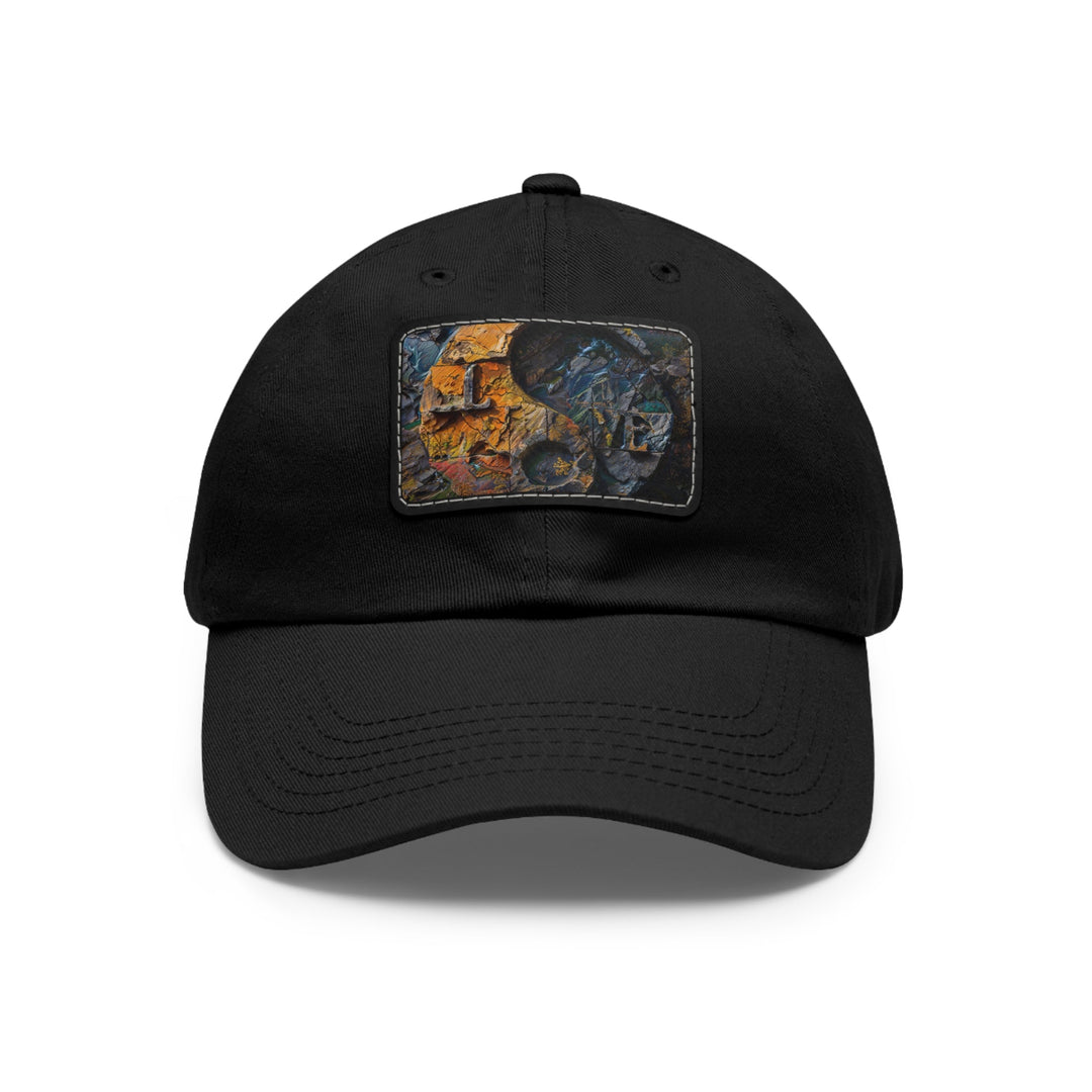 Autumn Geometric Contrast - Dad Hat - Hats - g(0D·IO) - Black / Black patch - Rectangle - One size