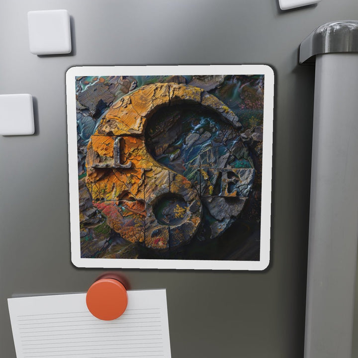Autumn Geometric Contrast - Die-cut Magnet - Home Decor - g(0D·IO) - 6 × 6" - Die-Cut - 1 pc