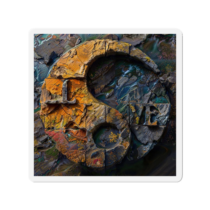 Autumn Geometric Contrast - Die-cut Magnet - Home Decor - g(0D·IO) - 6 × 6" - Die-Cut - 1 pc