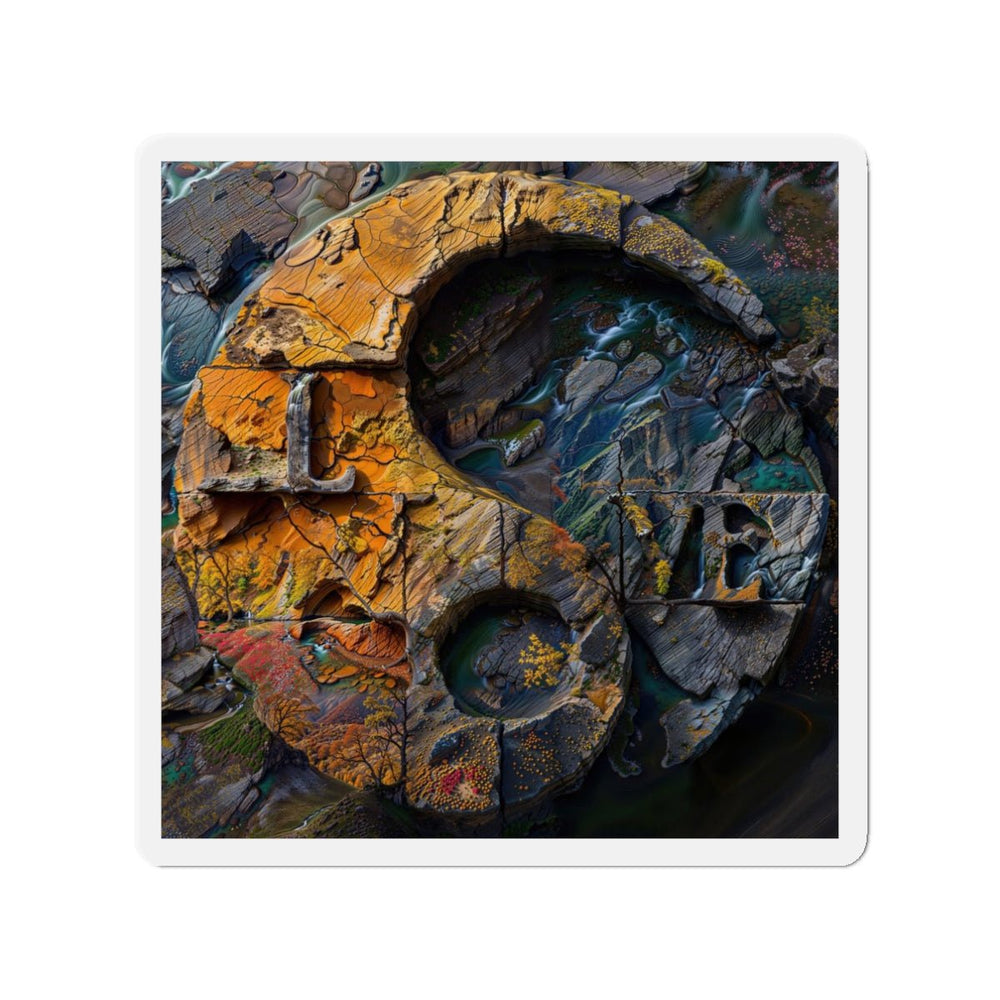 Autumn Geometric Contrast - Die-cut Magnet - Home Decor - g(0D·IO) - 3" x 3" - Die-Cut - 1 pc
