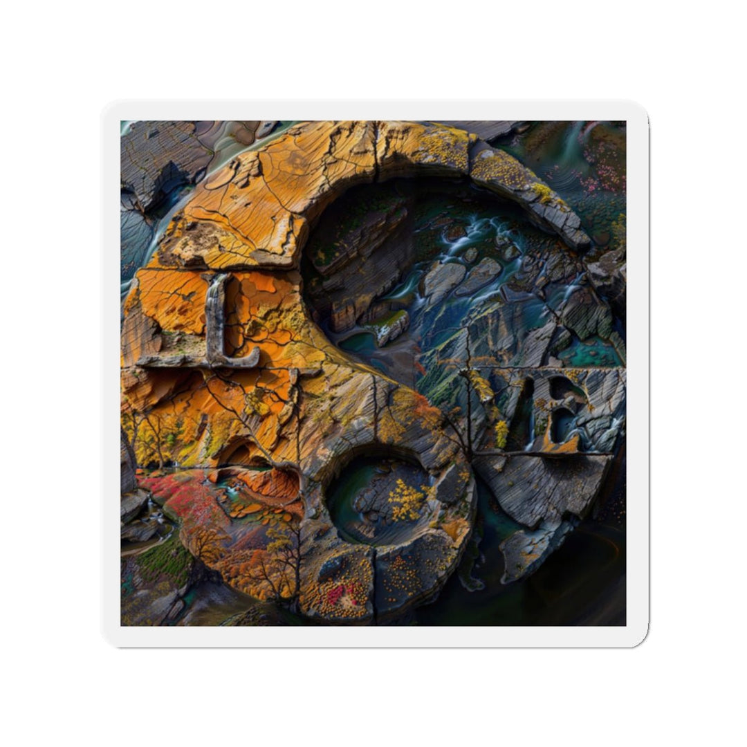 Autumn Geometric Contrast - Die-cut Magnet - Home Decor - g(0D·IO) - 2" x 2" - Die-Cut - 1 pc
