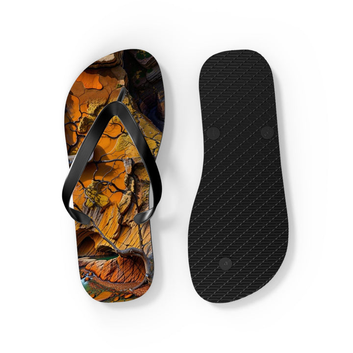 Autumn Geometric Contrast - Flip Flops - Shoes - g(0D·IO) - XL - Black sole -
