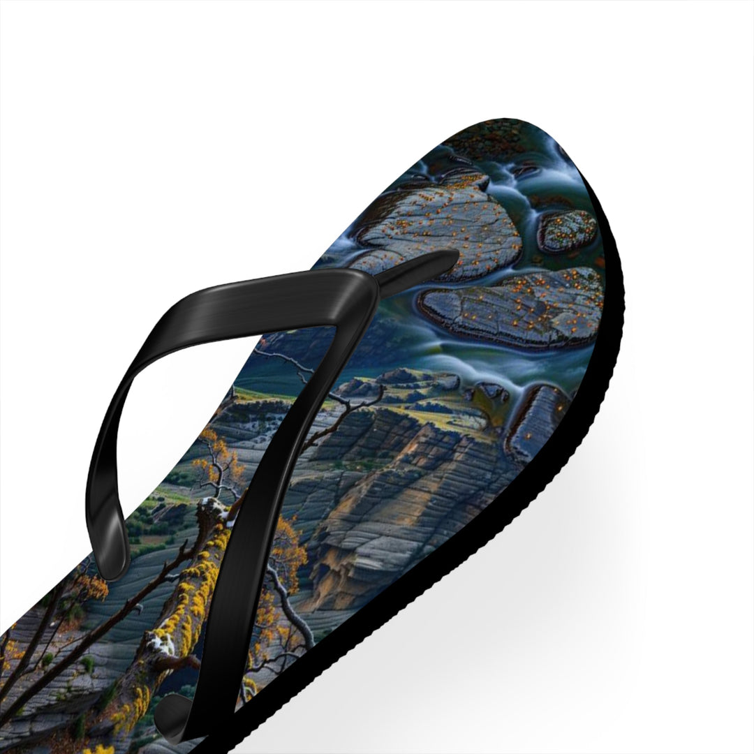 Autumn Geometric Contrast - Flip Flops - Shoes - g(0D·IO) - XL - Black sole -