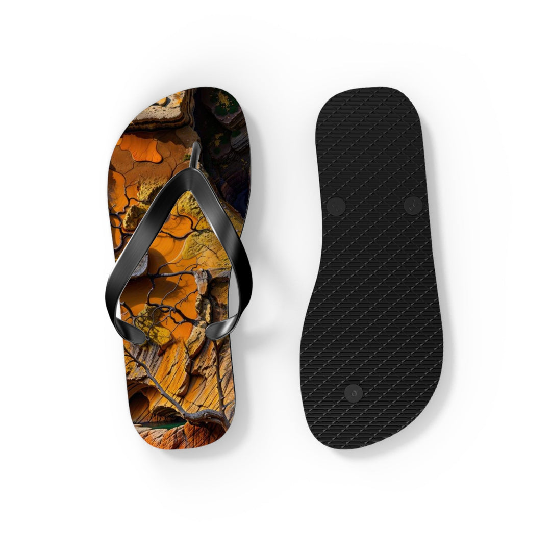 Autumn Geometric Contrast - Flip Flops - Shoes - g(0D·IO) - XL - Black sole -