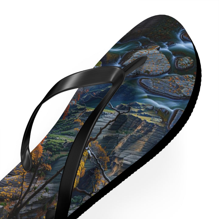 Autumn Geometric Contrast - Flip Flops - Shoes - g(0D·IO) - XL - Black sole -