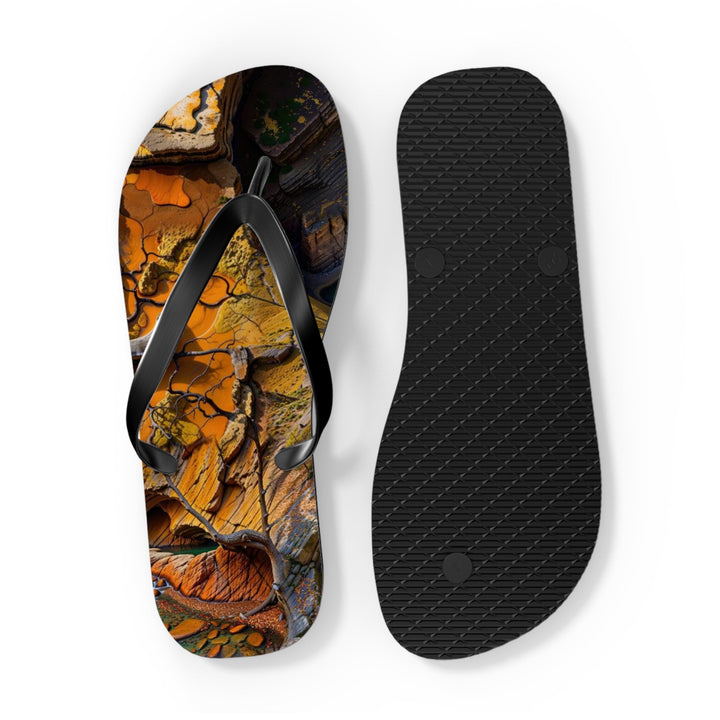 Autumn Geometric Contrast - Flip Flops - Shoes - g(0D·IO) - XL - Black sole -
