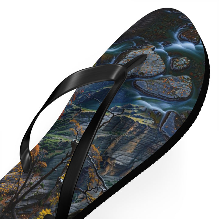 Autumn Geometric Contrast - Flip Flops - Shoes - g(0D·IO) - XL - Black sole -