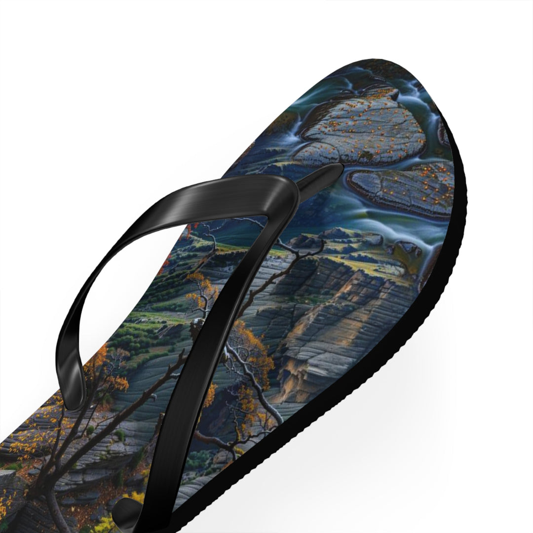 Autumn Geometric Contrast - Flip Flops - Shoes - g(0D·IO) - XL - Black sole -