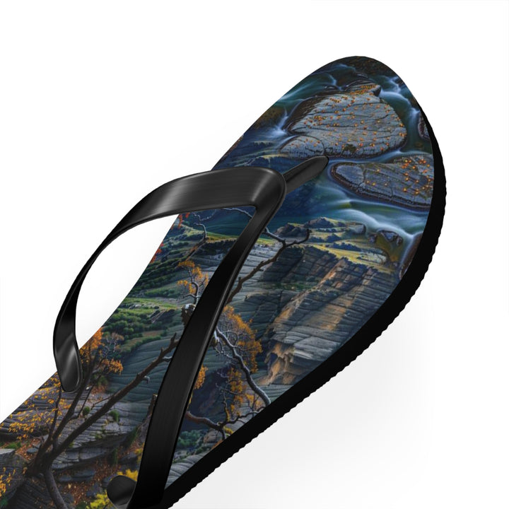 Autumn Geometric Contrast - Flip Flops - Shoes - g(0D·IO) - XL - Black sole -
