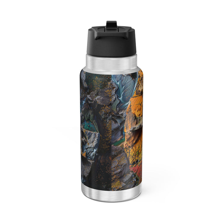 Autumn Geometric Contrast - Gator Tumbler 32oz - Mug - g(0D·IO) - Silver - 32oz -