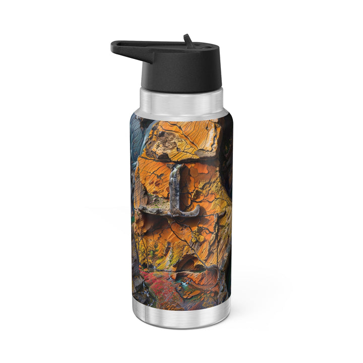 Autumn Geometric Contrast - Gator Tumbler 32oz - Mug - g(0D·IO) - Silver - 32oz -