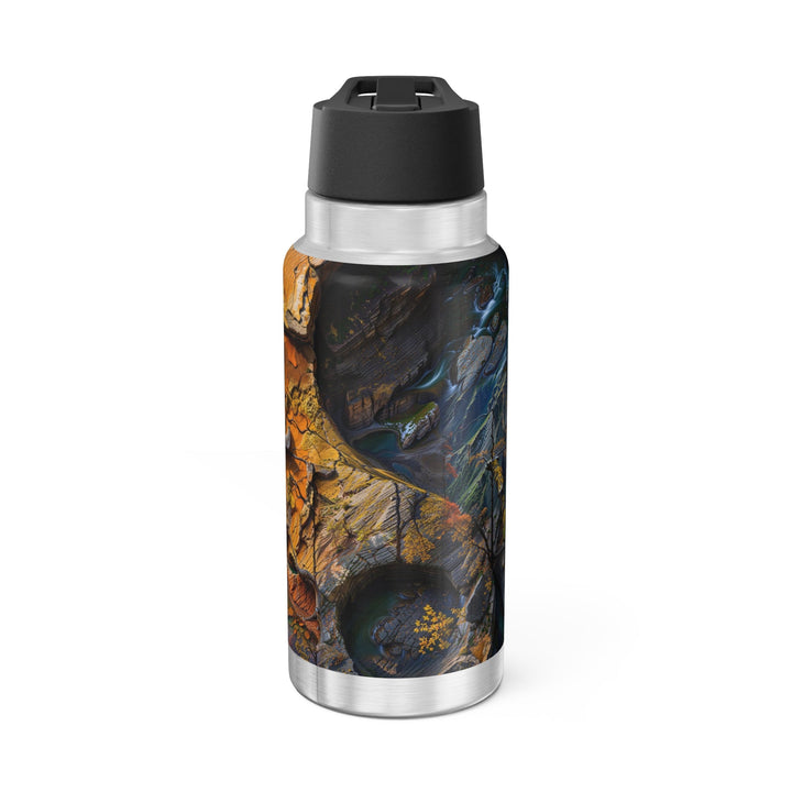 Autumn Geometric Contrast - Gator Tumbler 32oz - Mug - g(0D·IO) - Silver - 32oz -