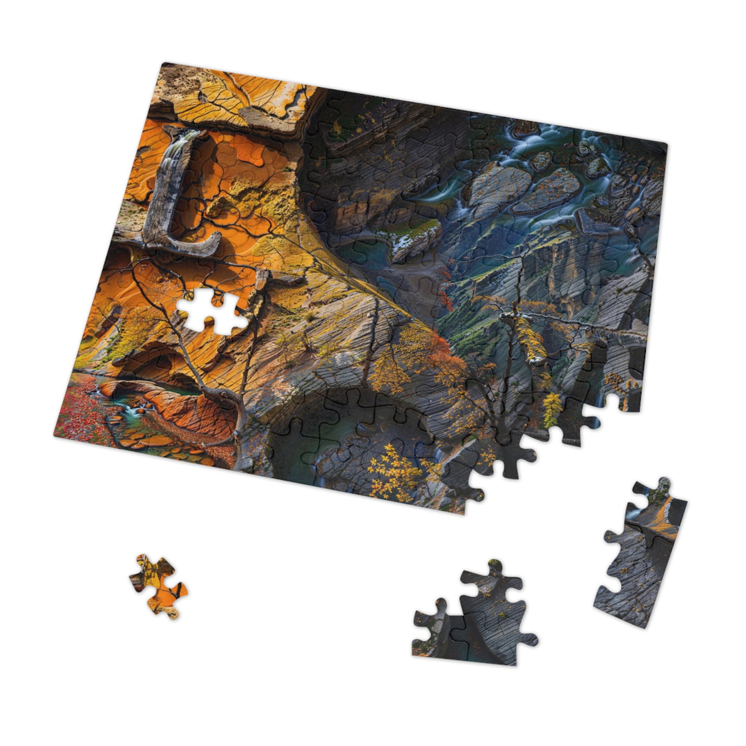 Autumn Geometric Contrast - Jigsaw Puzzle (100, 252, 500, 1000 pieces) - Puzzle - g(0D·IO) - 29.25" × 19.75" (1000 pcs) - -