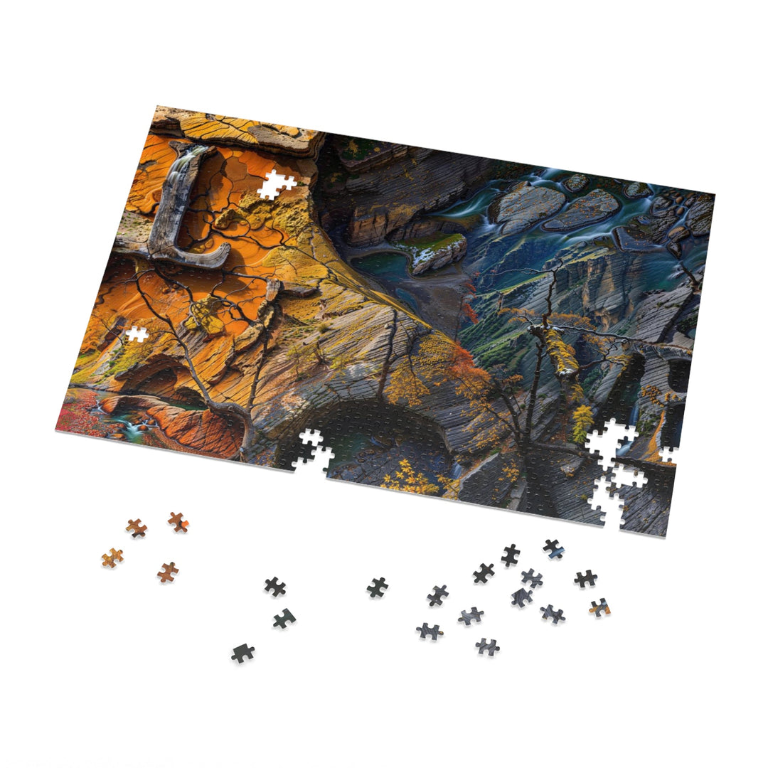Autumn Geometric Contrast - Jigsaw Puzzle (100, 252, 500, 1000 pieces) - Puzzle - g(0D·IO) - 29.25" × 19.75" (1000 pcs) - -