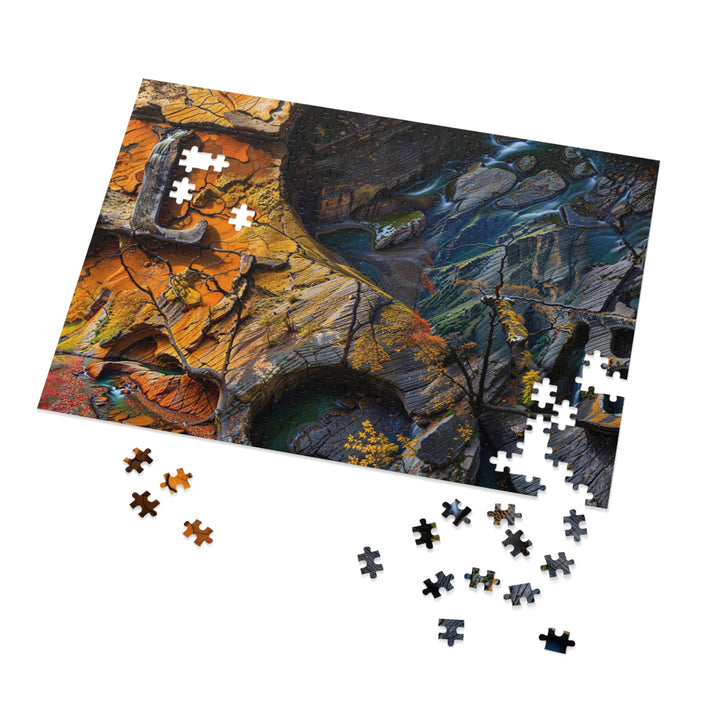 Autumn Geometric Contrast - Jigsaw Puzzle (100, 252, 500, 1000 pieces) - Puzzle - g(0D·IO) - 29.25" × 19.75" (1000 pcs) - -