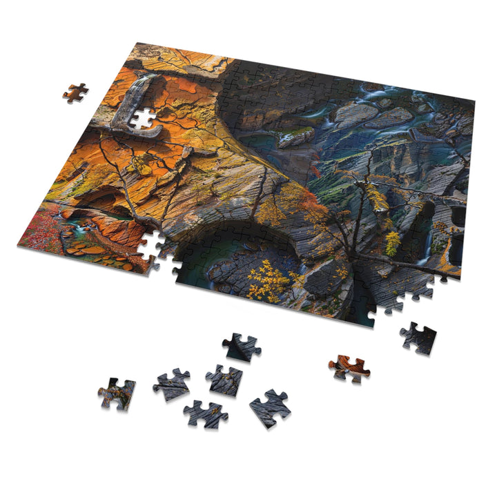 Autumn Geometric Contrast - Jigsaw Puzzle (100, 252, 500, 1000 pieces) - Puzzle - g(0D·IO) - 29.25" × 19.75" (1000 pcs) - -