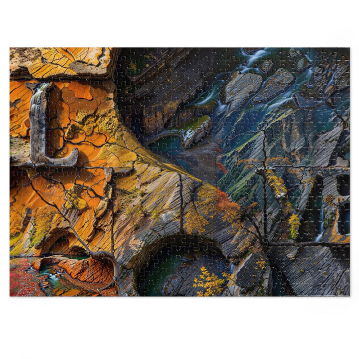 Autumn Geometric Contrast - Jigsaw Puzzle (100, 252, 500, 1000 pieces) - Puzzle - g(0D·IO) - 20.5" × 15" (500 pcs) - -