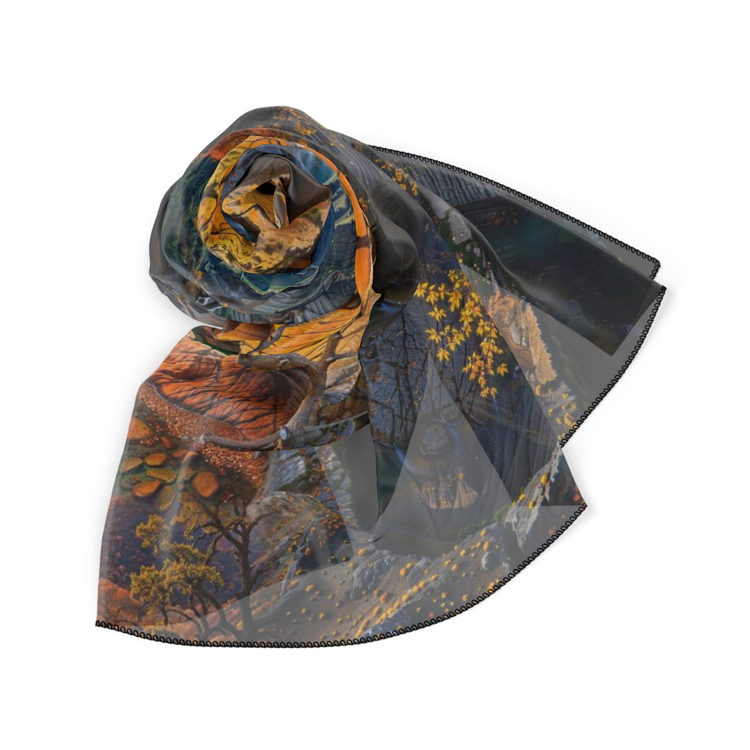 Autumn Geometric Contrast - Poly Scarf - Accessories - g(0D·IO) - Poly chiffon - 50" × 50" -